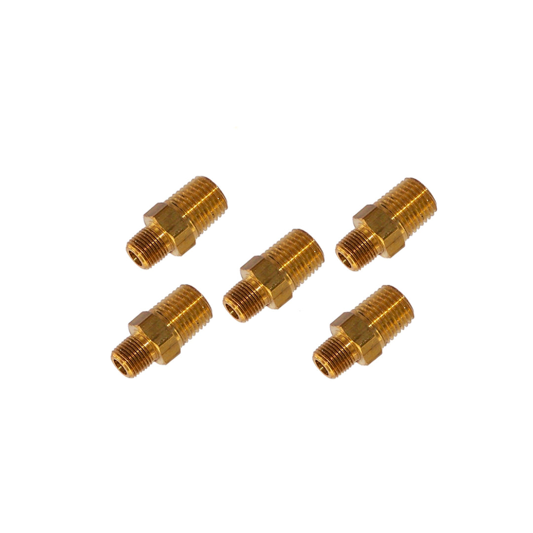 Brass Hex Nipple Reducer 3/8" Male NPT to 1/4" Male NPT - 5 PACK