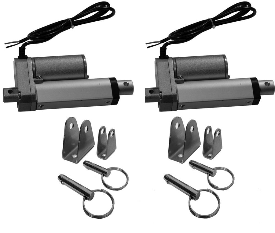 2 Heavy Duty Linear Actuators 12 Volt 2" Stroke & 4 Steel Brackets Included - MyPushcart