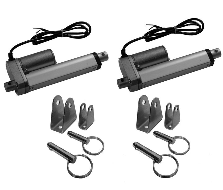 2 Heavy Duty Linear Actuators 12 Volt 4" Stroke & 4 Steel Brackets Included - MyPushcart