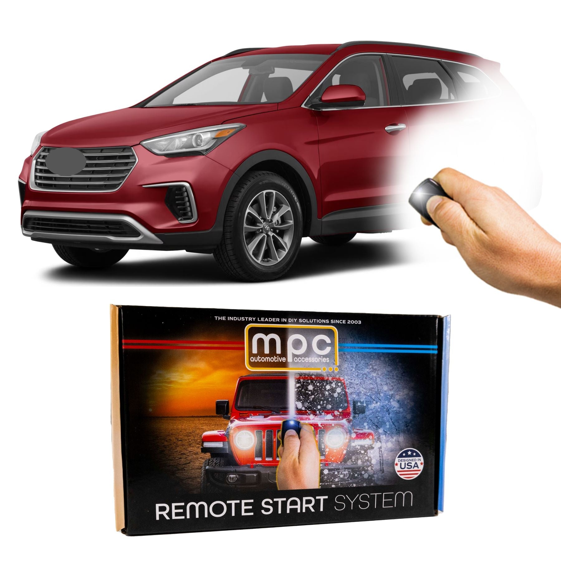 2017-2018 Hyundai Santa Fe Remote Start Kit - Semi Plug & Play - Key-to-Start - MyPushcart