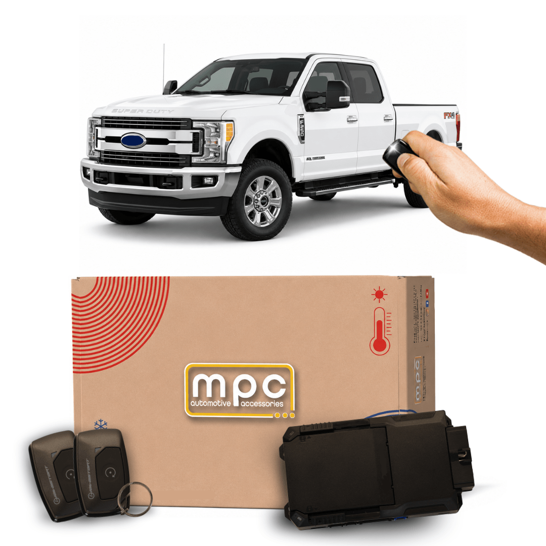 2017-2019 Ford F-250 Super Duty Remote Start Kit | Plug & Play | GAS DIESEL HYBRID | Extended Range 1-Button Remote Up To 1,500 ft | 1-Button Remote - MyPushcart
