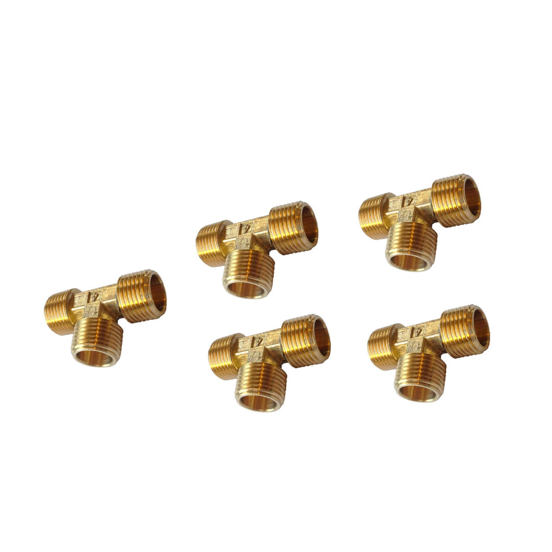 3-Way Brass Manifold - 3 x 1/2" M NPT Thread (5 PACK)