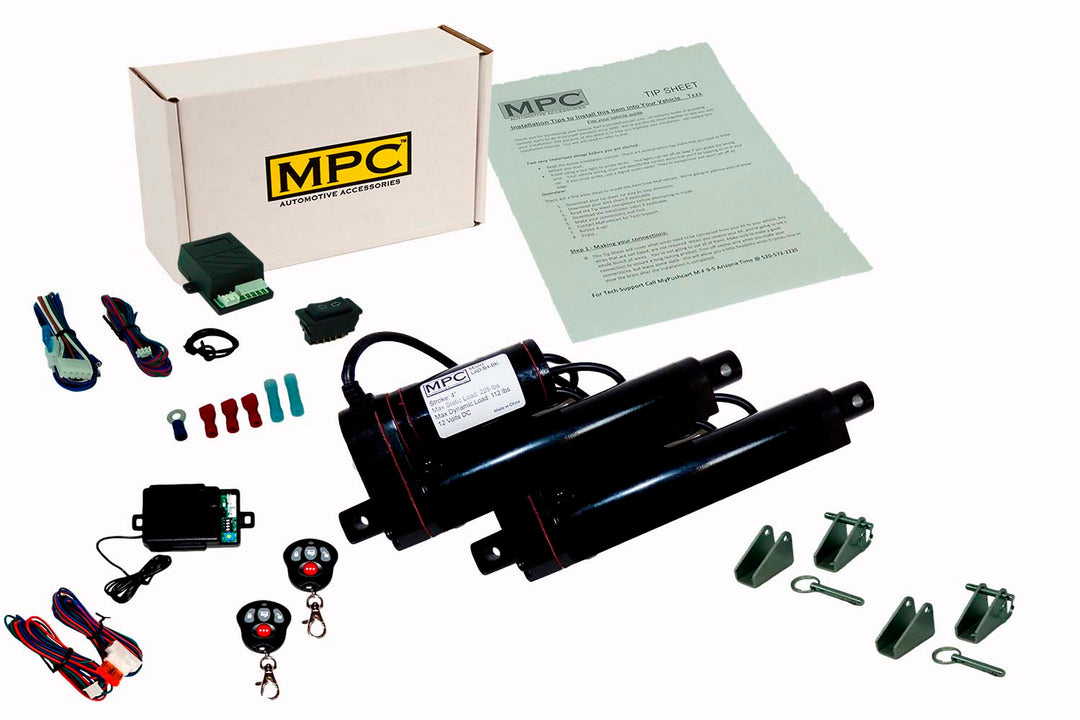 LAD Series–Dual 12v Actuator with 4" Stroke w/Brackets, Switch Kit & Remote