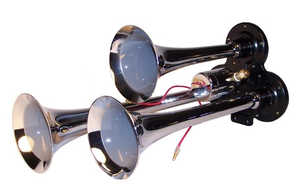 3 - Trumpet Train Air Horn - 110 PSI Air System 150dB+ - air lines fittings switch - MyPushcart