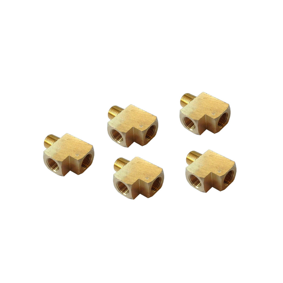 3 - Way Brass Manifold - 1/8" NPT Threads: 1 Male, 2 Female (5 - Pack) - MyPushcart