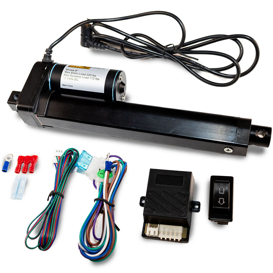 6 Inch Linear Actuator Kit:12-v w/ 225 lbs max load:Includes Wiring Switch Kit