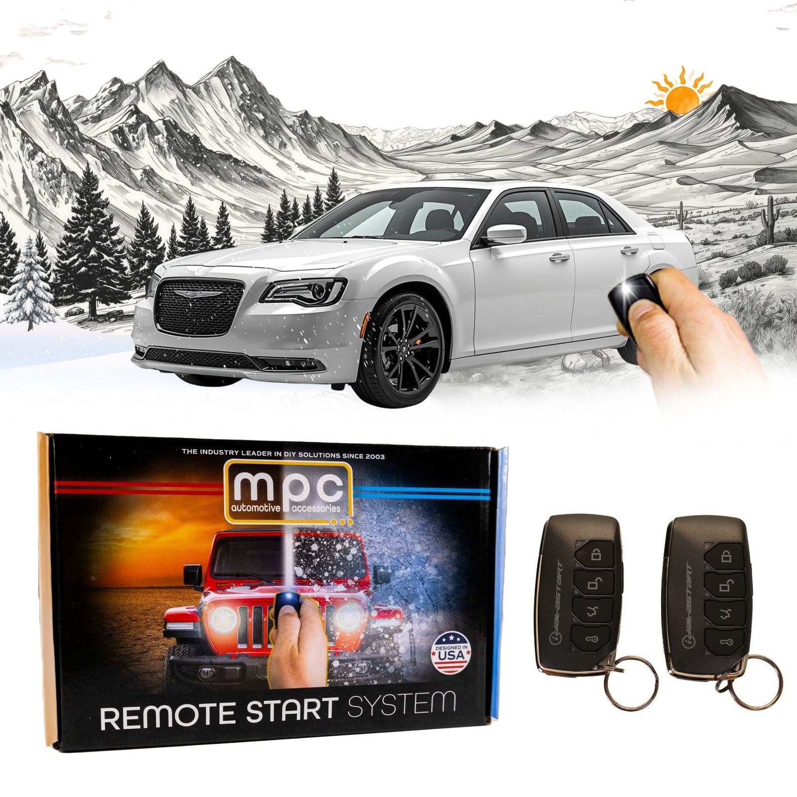 4 - Button 2 - Way Remote Starter For 2019 - 2023 Chrysler 300 - Plugin T - Harness - MyPushcart