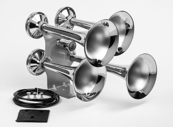 4 - Trumpet Train Air Horn Kit for Trucks: Includes All - In - One 12 Volt Air System - MyPushcart