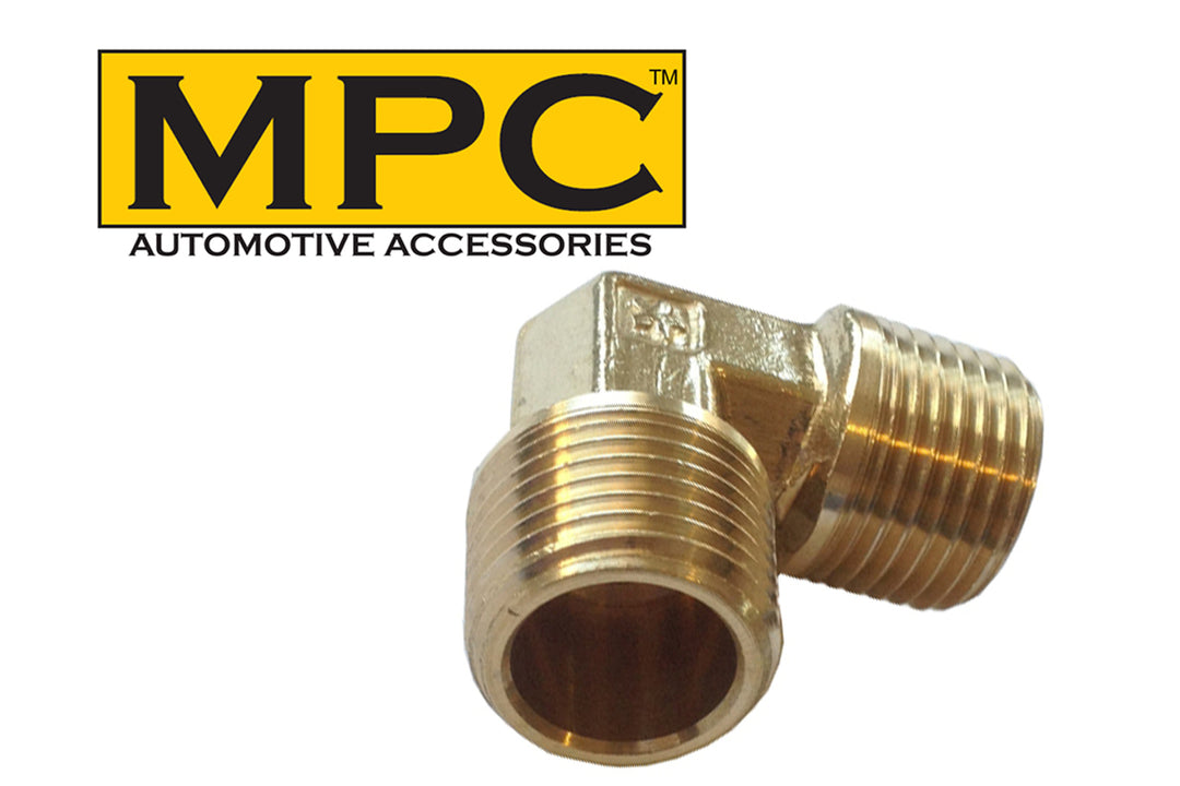 Brass 90 Degree Elbow Fitting - 1/2" Male NPT x 2