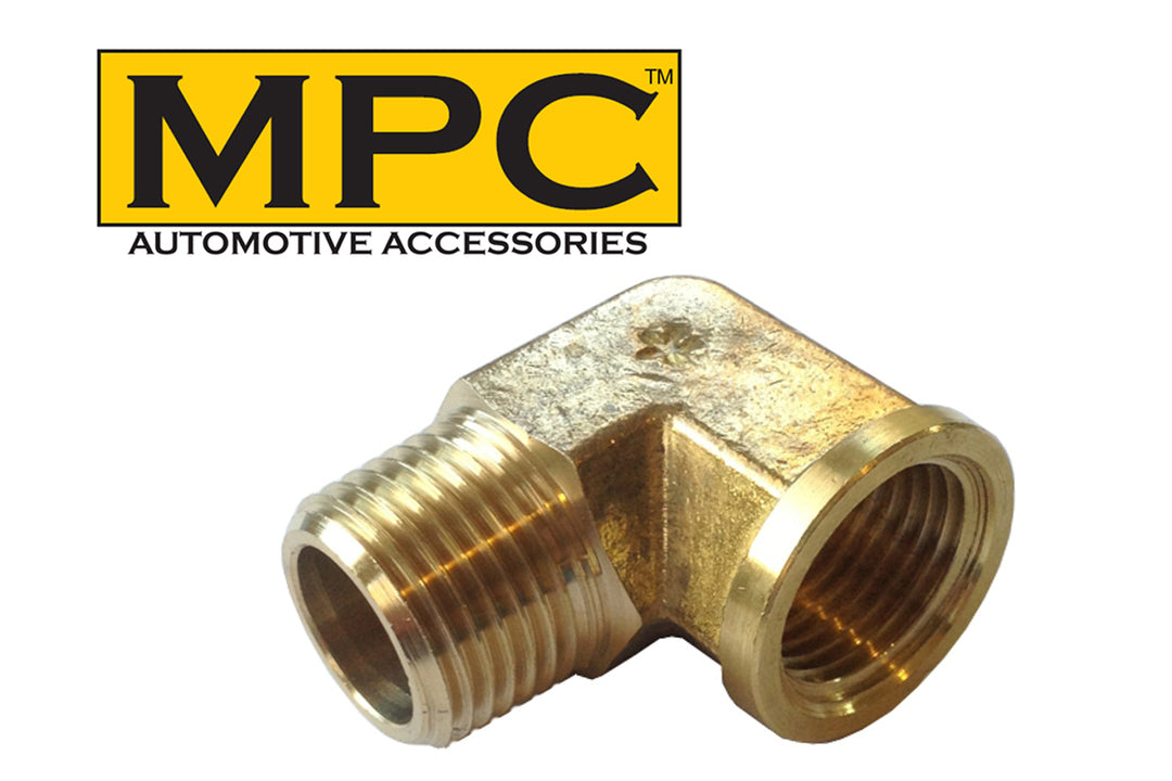 Brass 90 Degree Elbow Fitting - 1/2" Female NPT to 1/2" Male NPT