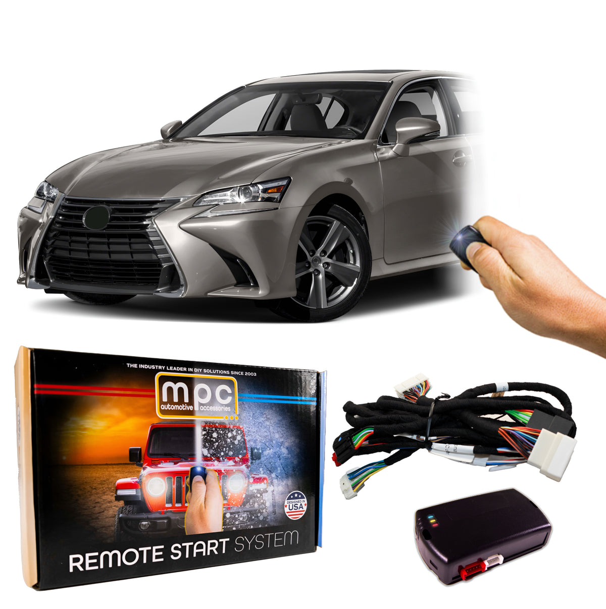 2016-2017 Lexus GS200t Remote Start Kit | Semi Plug & Play | Push-to-Start | Factory Fob Activated | Firmware Preloaded | Includes T-Harness
