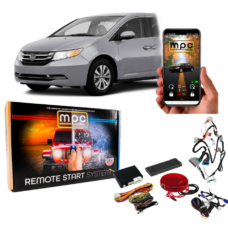 Remote Start Kit For 2014-2017 Honda Odyssey || 100% Plug n Play || iPhone/Android Control || Press OEM Fob 3X Lock To Start || Push To Start Vehicles Only - MyPushcart