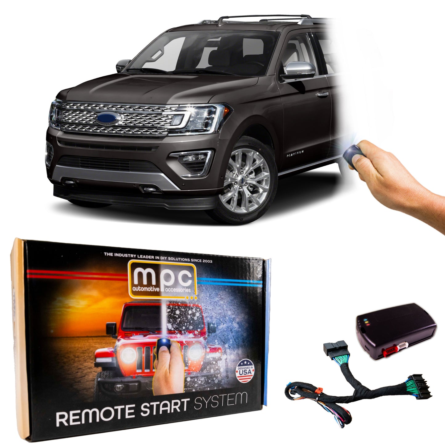 2018-2021 Ford Expedition Remote Start Kit | Plug & Play | Push-to-Start | No Honk | Factory Fob Activated | Includes T-Harness