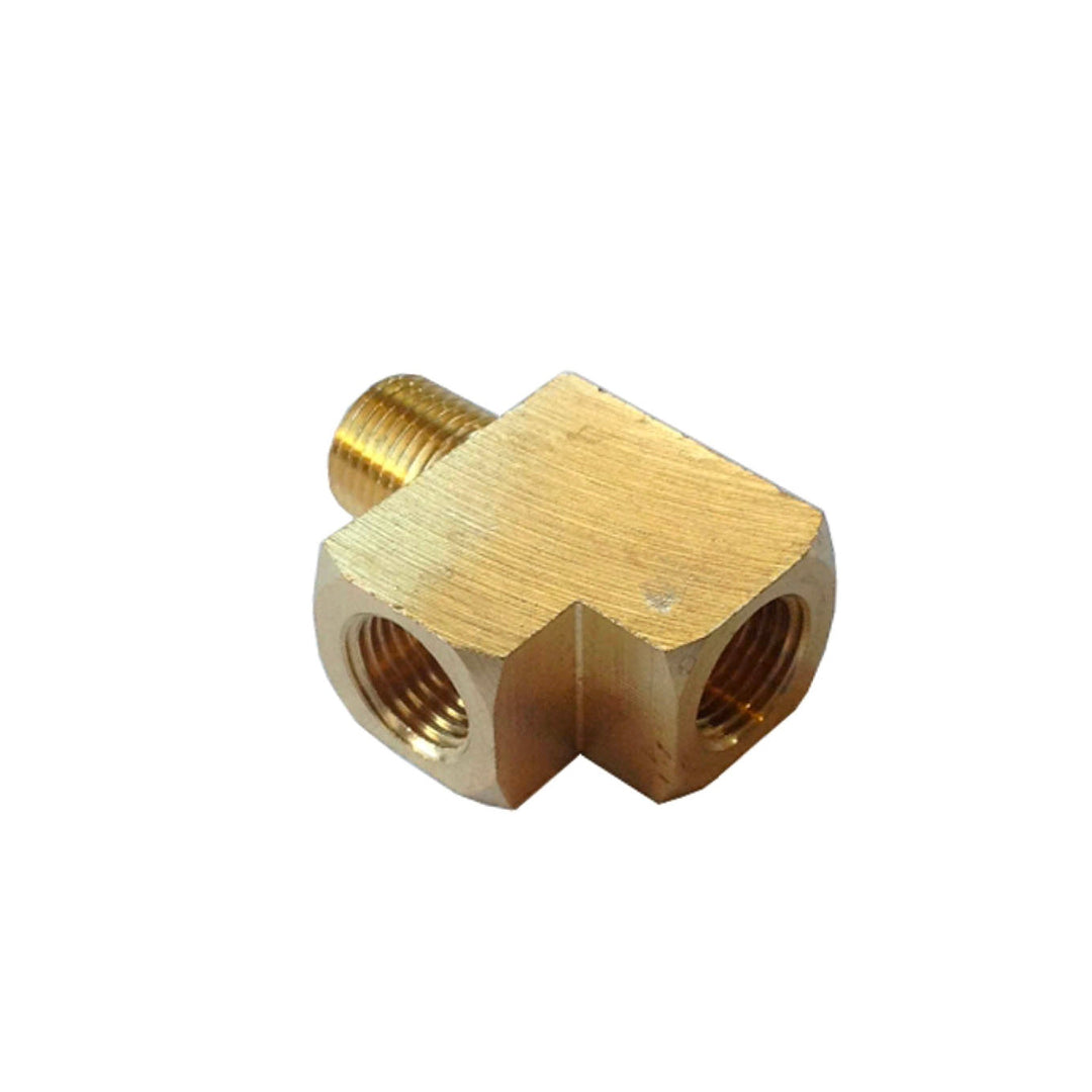 Brass 3 - way manifold - 1/4 NPT Threads: 2 Female, 1 Male - MyPushcart