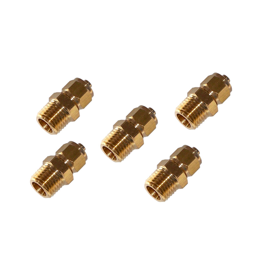 Brass Compression Fitting - 1/4" Male NPT to 1/4" O.D Nylon Air Tube - 5 pack - MyPushcart