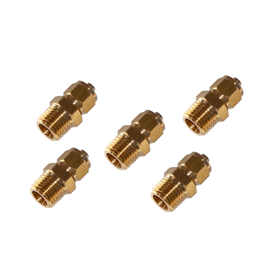 Brass Compression Fittings - 1/2" Male NPT to 1/2" O.D. Nylon Air Tube 5 - Pack - MyPushcart