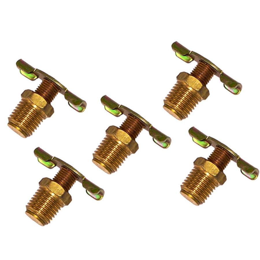 Brass Drain Cock Valve for Air Tanks - 1/4" Male NPT (5 - Pack) - MyPushcart