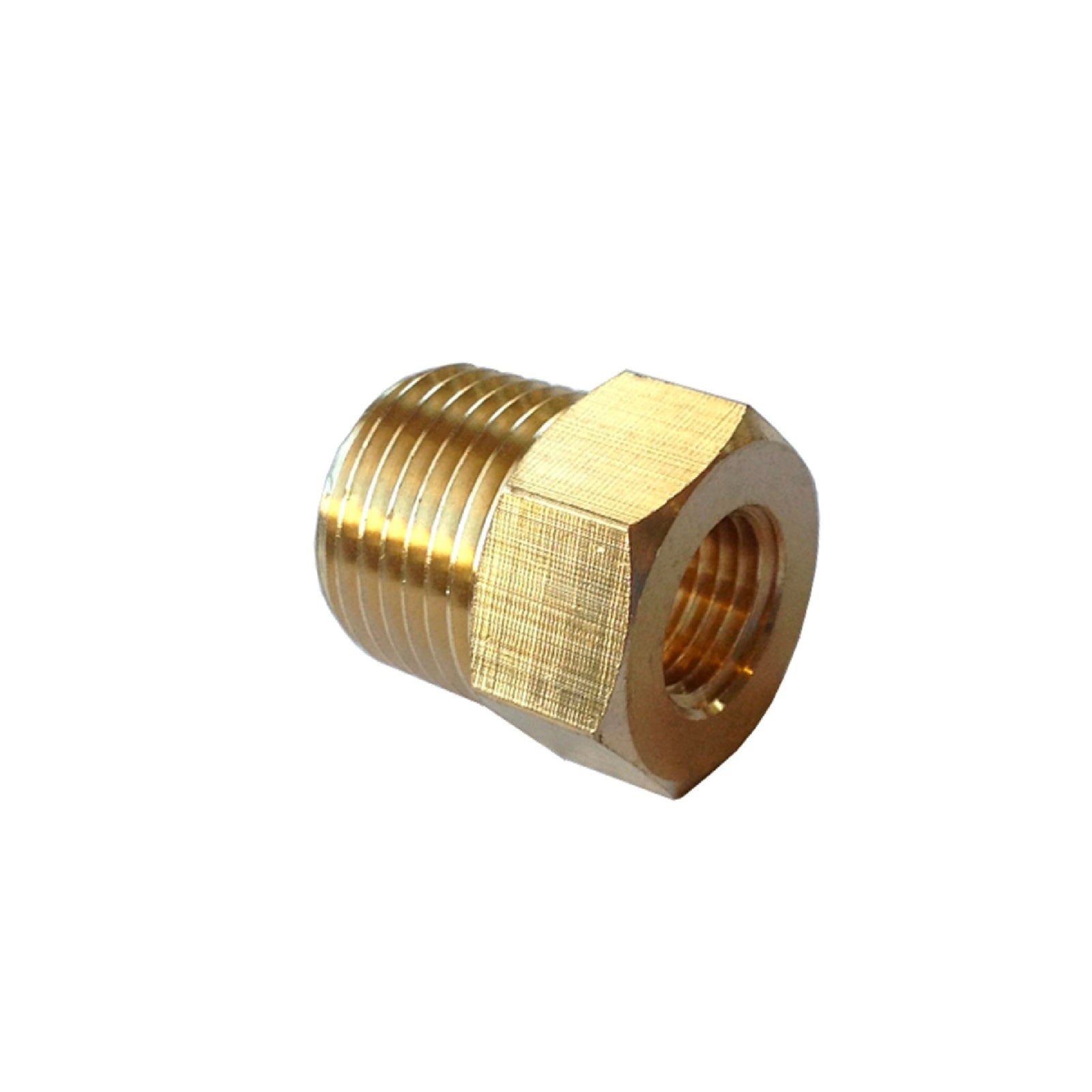 Brass Hex Reducer - 1/2" Male NPT to 1/4" Female NPT - MyPushcart