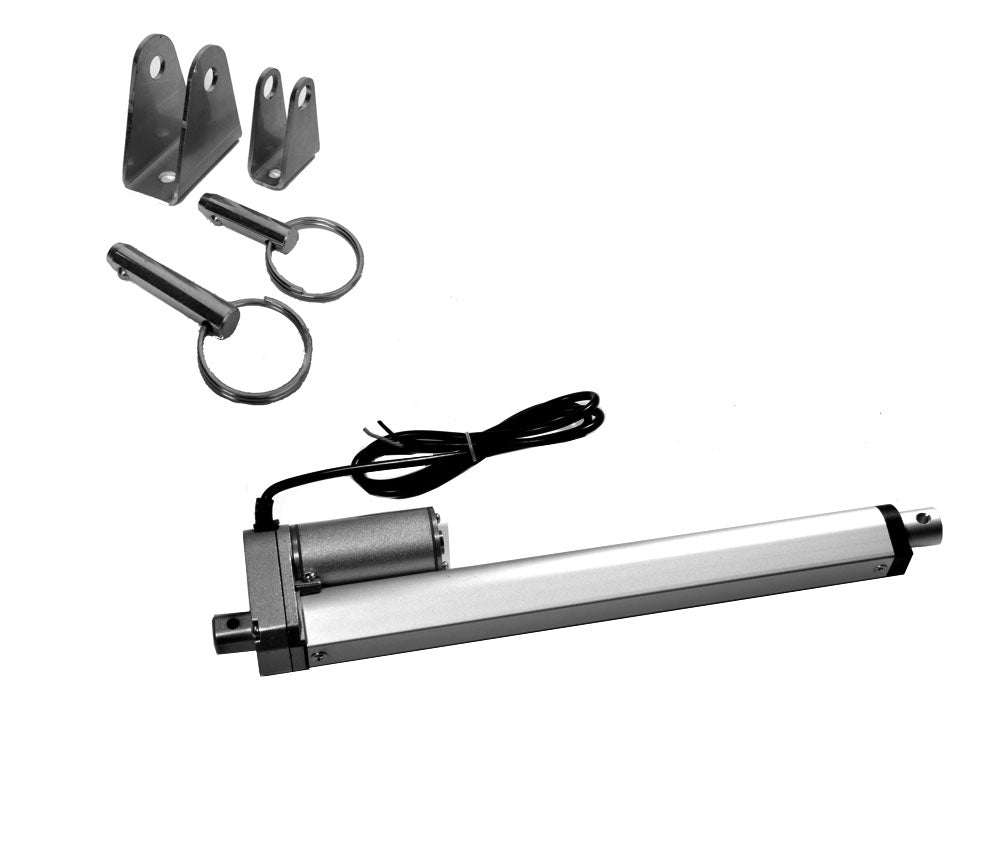 Heavy Duty Linear Actuator 12 Volt 10" Stroke - 2 Steel Brackets Included - MyPushcart