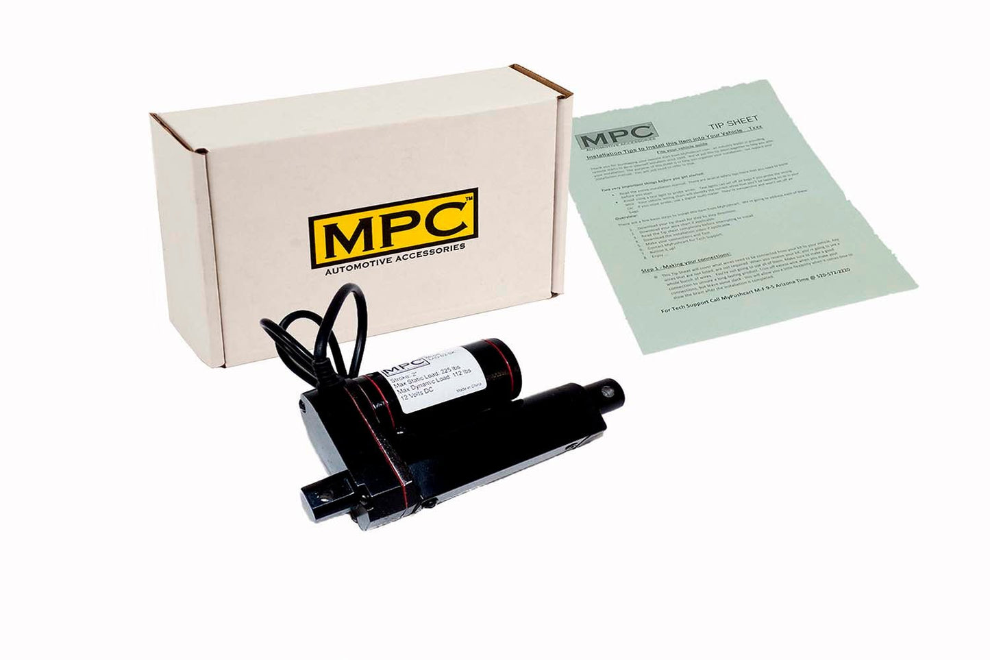 LAD Series - 12 Volt Linear Actuator 225 lb Max Static Load - MyPushcart