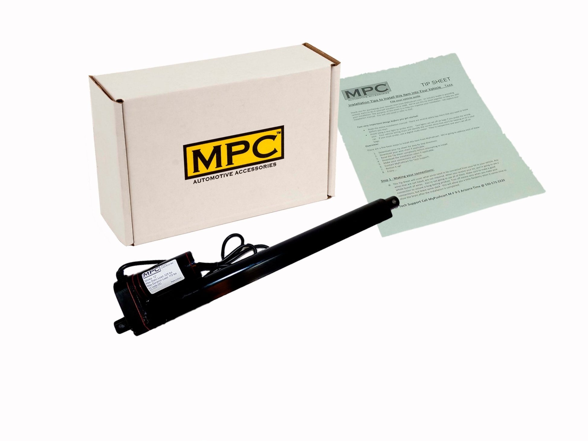 LAD Series - 12 Volt Linear Actuator 225 lb Max Static Load - MyPushcart