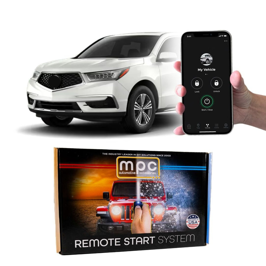 Remote Start Kit For 2014 - 2020 Acura MDX || 100% Plug n Play || iPhone/Android Control || Press OEM Fob 3X Lock To Start || Push To Start Vehicles Only - MyPushcart