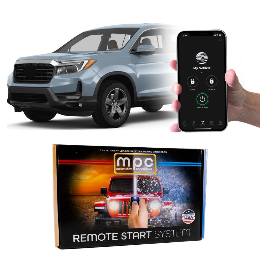 Remote Start Kit For 2017 - 2023 Honda Ridgeline || 100% Plug n Play || iPhone/Android Control || Press OEM Fob 3X Lock To Start || Push To Start Vehicles Only - MyPushcart