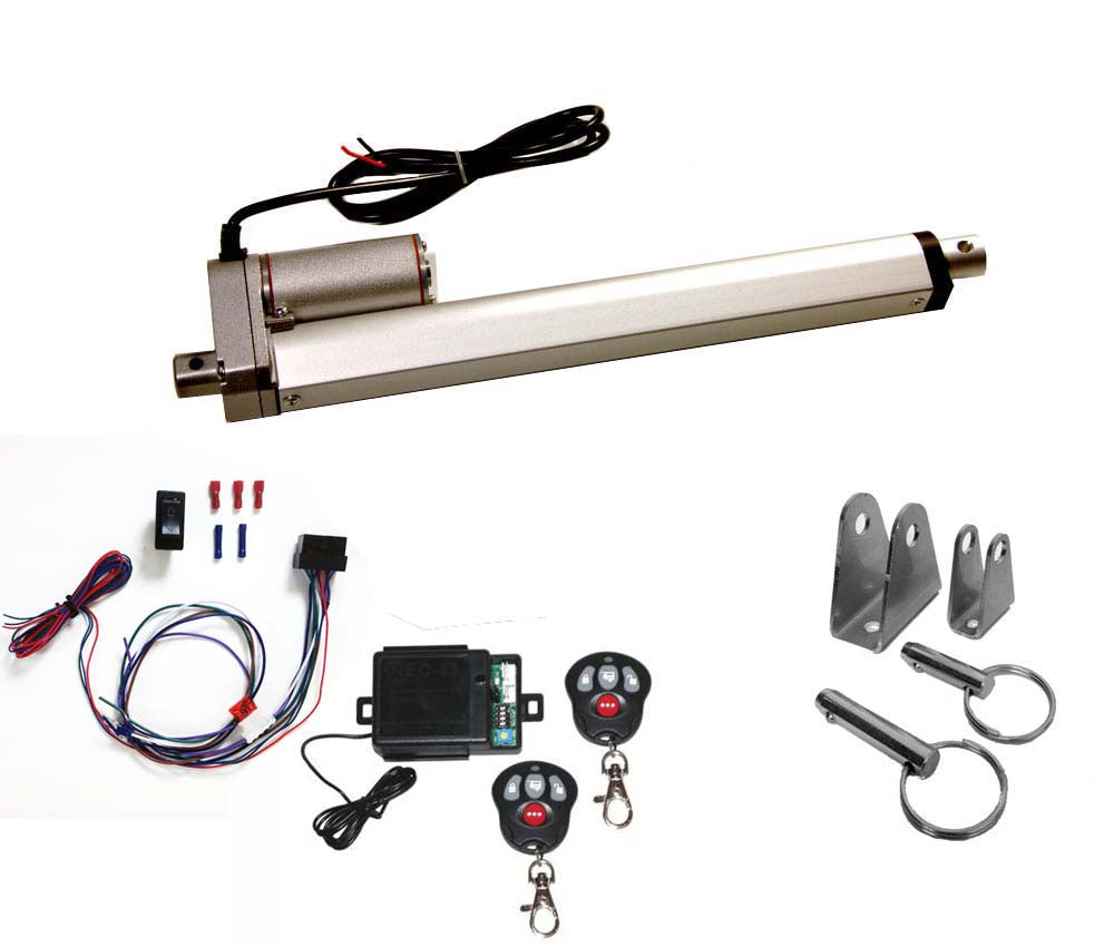 Heavy Duty Linear Actuator 12v 10" Stroke: Includes Remote Switch & Brackets