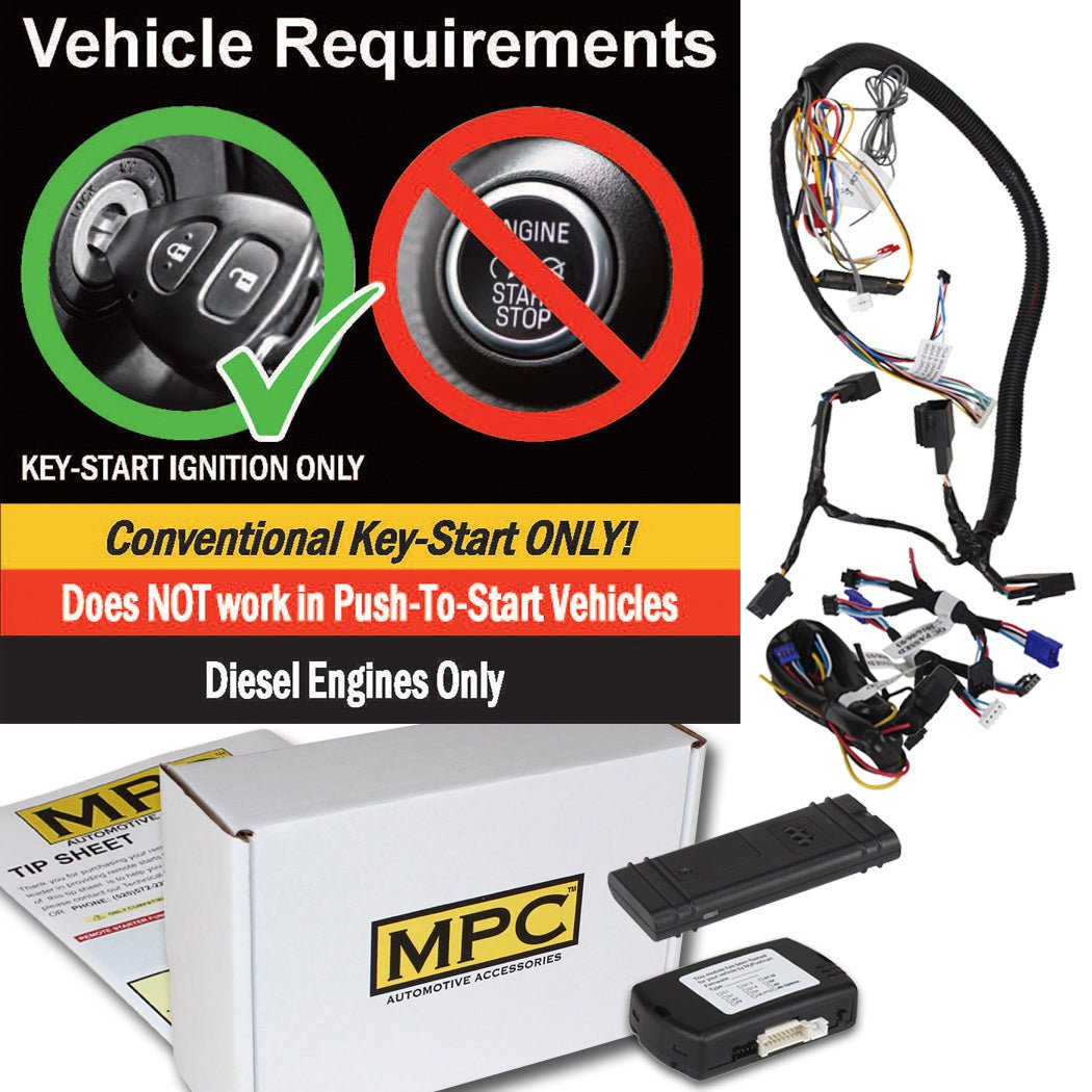 Smartphone or OEM Remote Start Kit For 2011 - 2016 Ford F - 250 Diesel - w/T - Harness - MyPushcart