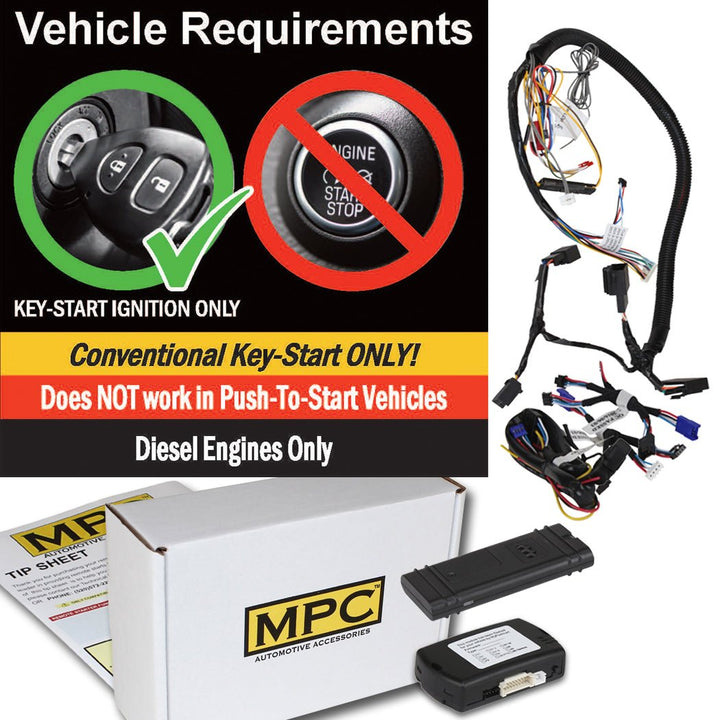 Smartphone or OEM Remote Start Kit For 2011 - 2016 Ford F - 250 Diesel - w/T - Harness - MyPushcart