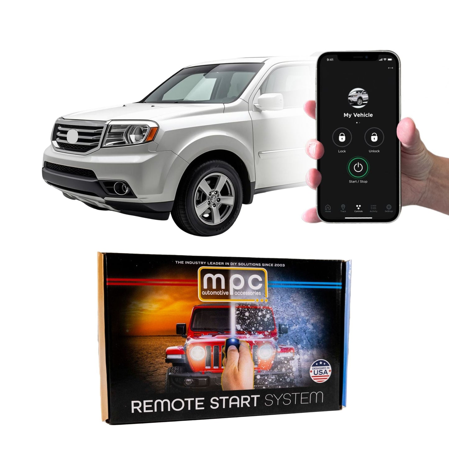 Smartphone Remote Starter For 2009 - 2015 Honda Pilot - OEM Key Fob Activated - MyPushcart