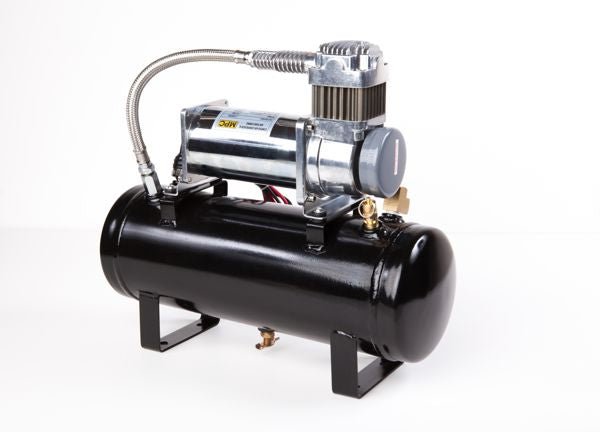 Train Air Horn Kit; Three - Trumpets with 12 - Volt Heavy Duty 150 PSI Compressor - MyPushcart