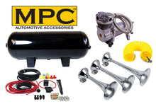 3-Trumpet Train Air Horn Kit for Trucks: Complete 12v System Includes Everything