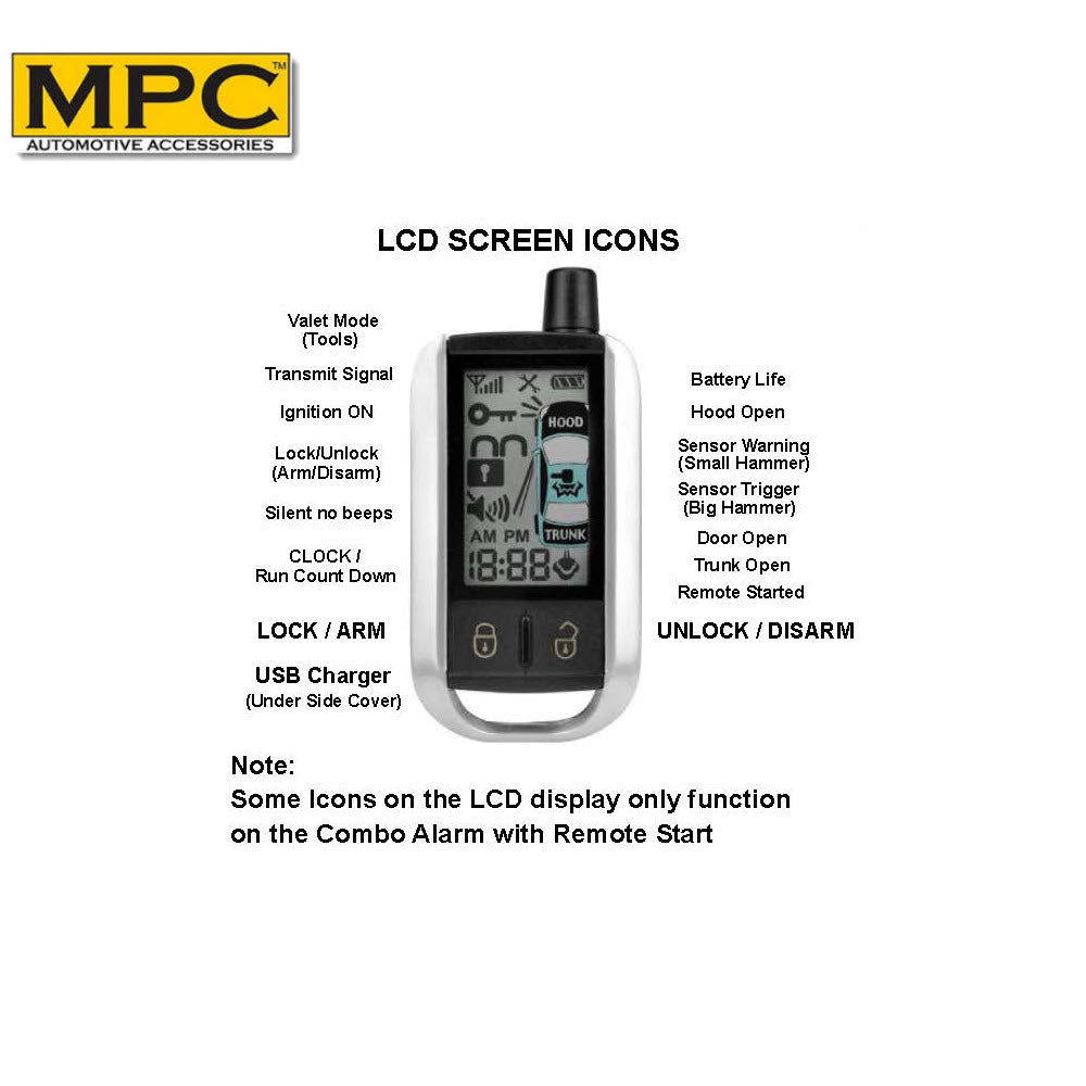 2 Way LCD Remote Start Kit w/Keyless Entry For 2003-2007 GMC Yukon XL 2500 - MyPushcart