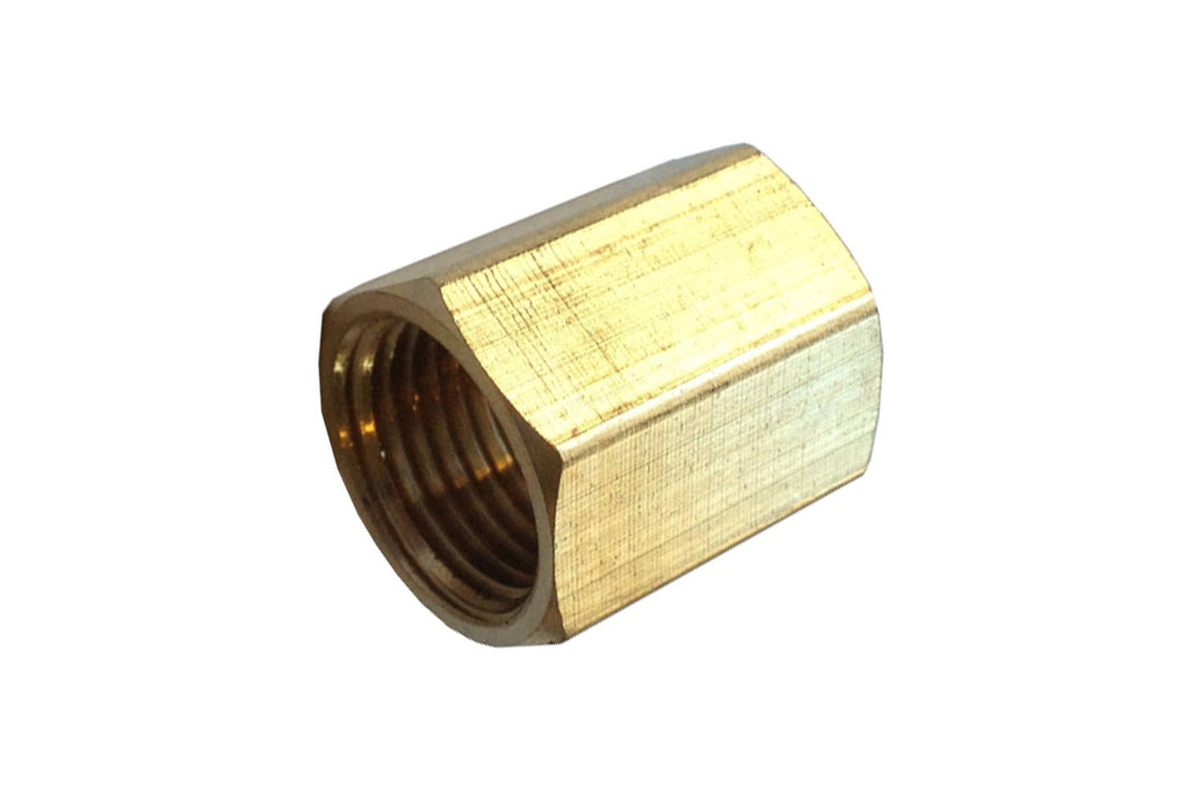 Brass Hex Coupler - 1/2" F NPT to 1/2" F NPT