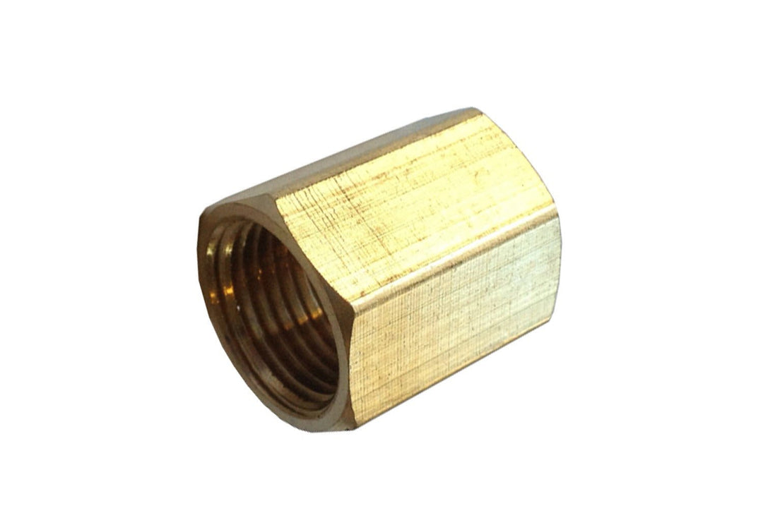 Brass Hex Coupler - 1/8" F NPT Thread to 1/8" F NPT Thread - MyPushcart