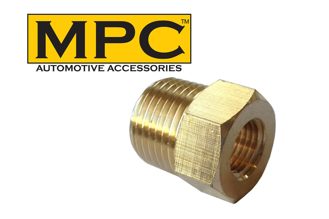 Brass Hex Reducer - 1/2" Male NPT to 1/4" Female NPT - MyPushcart