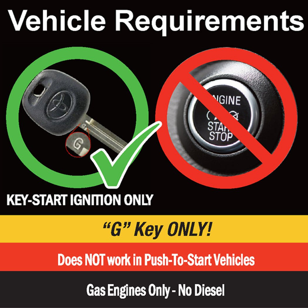 Remote Start Kit For 2010-2017 Toyota Tundra || Gas || G-Key || 100% Plug n Play Harness || Press Fob 3X Lock To Start - MyPushcart