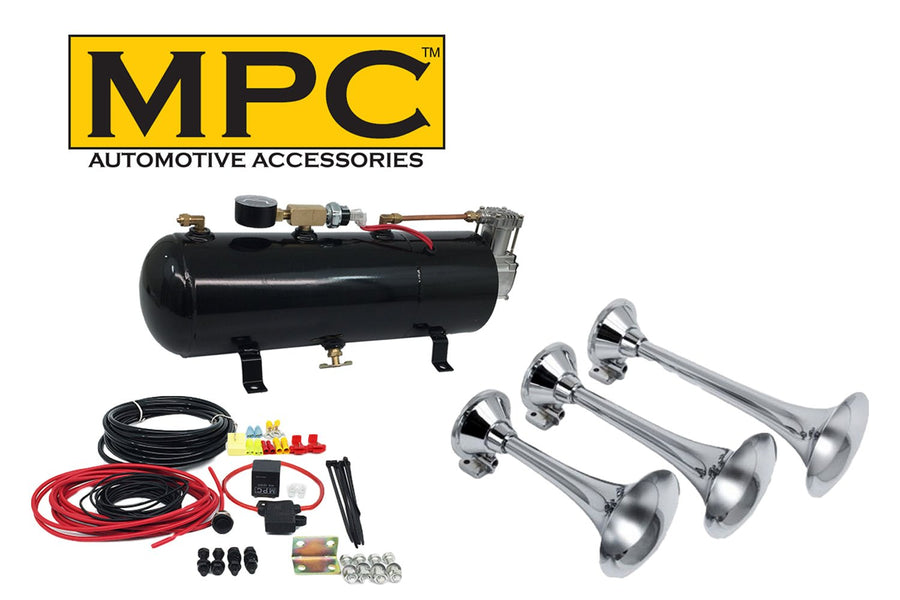 Train Horn Kit - Triple Horns for Car or Truck with 110 PSI Air System - MyPushcart